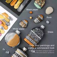 8 pièces MOBEE Ensemble de marqueurs acryliques professionnels métalliques & classiques, convient pour les débutants en apprentissage et les artistes professionnels pour la peinture avancée, cadeau de Noël et du Nouvel An, couleurs vibrantes faciles à utiliser, très beau - Ensembles - Voir 11