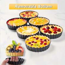 5pcs/10pcs, Mini Tower Pan Set, Removable Bottom Egg Tart Mold, Non-Stick Egg Custard Pan, Pie Mold, Suitable For Home Baking - Multicolor - View 3