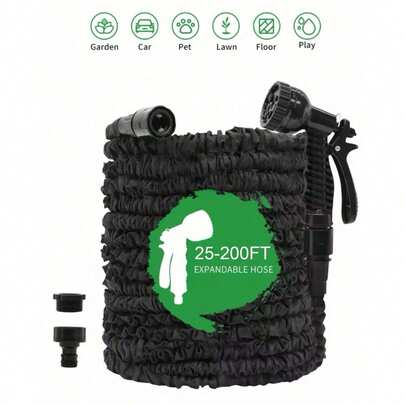 Ống nước tưới vườn có thể mở rộng, vòi phun máy rửa áp lực cao cho sân, dụng cụ tưới nước hàng ngày, 25FT-200FT