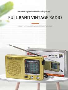 便携式 AM/FM 收音机，全频段收音机，单声道，数字处理芯片，电池供电，超长续航，带闹钟和睡眠功能，复古全频段收音机 - 均碼 - 查看 8