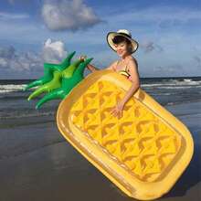 1pc Inflatable Pineapple Floating Bed, Adult Watermelon Swimming Ring, Outdoor Water Sport Inflatable Accessories