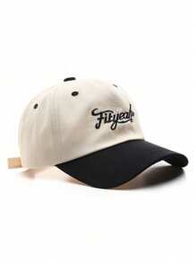 1 Stück Unisex-Baseballkappe Einfarbig mit Buchstabenstickerei, modische und vielseitige Snapback aus Polyester, geeignet für Outdoor-Aktivitäten und den Alltag