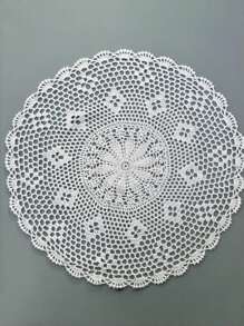 Vintage Handmade Crochet Lace Tablecloth, Hollow-Out Fabric Home Decoration For Living Room Coffee Table, Dust Cover, Dish Mat, Cup Pad