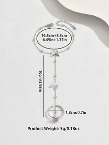 1 件时尚哑光不锈钢蝴蝶结指链手链，优雅法式风格庆祝礼物，适合女性