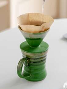 1pc Reusable Ceramic Coffee Filter, Multiple Colors Available, Easy To Clean, Fast Filtering Speed, Suitable For Home And Office Use, Coffee Filter Funnel Back To School