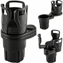 1 Pc 360 Degree Rotating Car Cup Holder, Multi-Functional 4 In 1 Adjustable Double Cup Holder With Sponge Pad