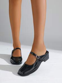 Zapatos planos de mujer con brillo 2025, suela suave y flexible, nuevos zuecos de punta puntiaguda tipo slip-on con diseño elegante de lazo, hebilla metálica individual, aptos para citas, formal, viajes, todas las estaciones