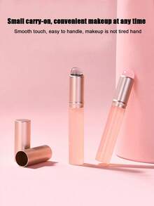 2 件带盖迷你硅胶唇刷 - 口红刷、遮瑕刷、唇膜涂抹器、唇彩刷 - 便捷旅行化妆刷