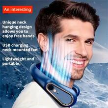 Ventilador de cuello USB portátil - Utilizable, recargable, ventilación flexible de 360°, funcionamiento silencioso, flujo de aire potente - Adecuado para exteriores, regalo de estudiante/cumpleaños