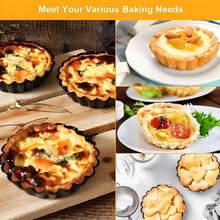 5pcs/10pcs, Mini Tower Pan Set, Removable Bottom Egg Tart Mold, Non-Stick Egg Custard Pan, Pie Mold, Suitable For Home Baking - Multicolor - View 10