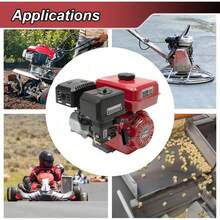 Gas Engine Motor, 7.5HP 4-Stroke Gas Powered Engine With Air Cooling & Air Filter, 3000W Gas Powered Engine For Go-Karts, Minibikes, Lawnmowers, Log-Splitter[Best Gift For Family&Friends] - 紅色 - 查看 8