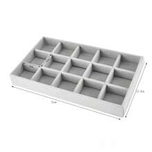 1 Stück / 6 Stück grau Flanell Tablett Schmuckablage, Samt Schmuck Präsentationsständer, stapelbares luxuriöses Schmuckstativ, tragbare Ring Ohrring Halskette Aufbewahrungsbox, Schmuckbox Zubehör, Haarbeutel, Tablett Dekoration, Tablett Haaraccessoires für Frauen Aufbewahrungsorganizer, Reiseessenziale, Geschenk
