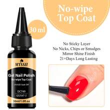 Mtssii 30ML Base Gel No Wipe Top Coat Nail Art Soak Off UV LED Matte Top Coat Nail Gel Polish Manicure Functional Gel Varnish - Multicolor - View 12