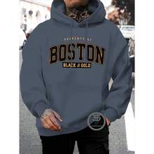 Boston Sweatshirt Cold Weather Jacket Printed Sweatshirt Various Colors Premium Line Immediate Shipping - Dark Grey - View 1