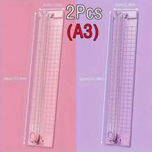 1 pieza Cortador de papel portátil A3/A4, herramienta de corte de precisión fácil de usar para la escuela, el hogar y la oficina, de material plástico