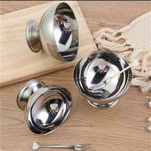 1pc Stainless Steel Ice Cream Bowl, Fruit Salad Bowl, Milkshake Cup, Dessert Cup, Snack Bowl, Cupcake Cup