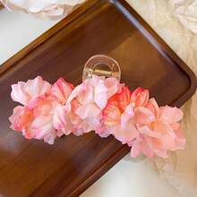 1pc Elegant Floral Design Hair Claw Clip, Multi-Purpose Hairstyle Accessory For Women, Versatile For Daily, Beach, Dating - Multicolor - View 13