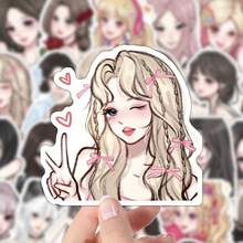 66pcs Anime Stickers - 60pcs Cute Anime Girl Stickers | Cartoon First Love Girl Stickers, Suitable For Phone Cases, Desktops, Cups, Glass And Other Decorations - Mixing Colors - View 3