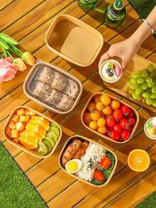 10/5/1 件/套 一次性纸质食品储存盒，带透明 PP 盖，防尘防虫，外卖午餐盒，餐厅外卖盒，家用烧烤，早餐，面包，零食服务盒，冰箱食品储存容器，纸质材料，防漏，户外野餐盒，适用于家庭厨房，餐厅，旅行