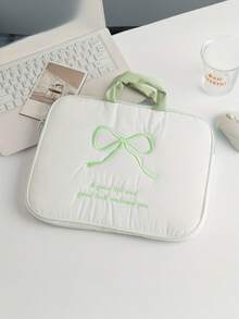 Cute Embroidered Bow Laptop Sleeve Bag, Suitable For 11/13/15 Inch Laptopback To School School Stuff Bag For School Work Laptop Bag For Women Mac Book Case - Multicolor - View 23