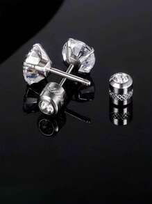 1 par de brincos de pino com parafuso banhados a ouro 18K para mulheres, brincos minúsculos unissex hipoalergênicos para cartilagem, brincos delicados de hélice com zircônia cúbica redonda dupla para homens, mulheres e meninas (cor ouro/prata 2 mm/3 mm/4 mm/5 mm/6 mm) para o Dia das Mães, Dia dos Namorados e Mardi Gras