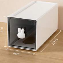 PP White Drawer Desktop Storage Box Simple Storage Box, Makeup Organiser,Drawer Organiser,Transparent Pen And Cosmetics Storage Box, Minimalist Multi -Compartment Desktop Accessories Storage Box, Stationery Plastic Monochrome Storage Box, Can Be Stacked For Student Dormitory