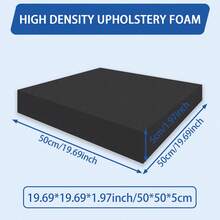 1 件 19.69 英寸 X19.69 英寸 X1.97 英寸 45D 高密度泡沫垫，室内装饰垫（用于餐椅垫、轮椅座椅更换）- 白色、黑色、灰色、浅蓝色