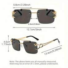 1 pereche unisex pătrat la modă fără ramă margine personalizată leopard ochelari decorativi la modă