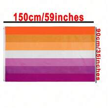 1 件，3x5 英尺 LGBT 彩虹旗同志进步骄傲横幅旗帜，爱就是爱横幅，同志骄傲双性恋女同性恋泛性恋跨性别非二元无性恋，骄傲房间装饰，骄傲日派对礼物，骄傲日户外装饰 - 日落 - 查看 3