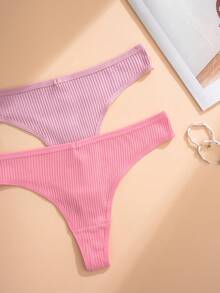 Bộ 9 món đồ lót nữ màu trơn có gân gợi cảm lưng chữ T, thoáng khí - Nhiều màu - Xem 6