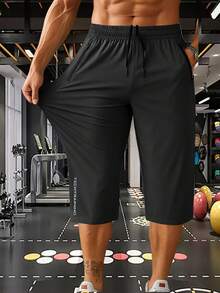 Tween Boy Fashion Quick-Dry 3/4 Length Pants, Summer - Black - View 1