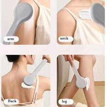 [مطبق جسم إرجونومي] مطبق لوشن الجسم إرجونومي | فرشاة ظهر ذات مقبض طويل مع وسادة إسفنجية، لا تحتاج إلى بطاريات، رائع لتطبيق الجسم بعد الاستحمام، أدوات العناية بالبشرة