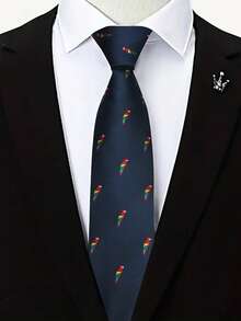 1pc Unisex Animal Pattern Polyester Necktie, Workplace AccessoryMen Necktie - Multicolor - View 3