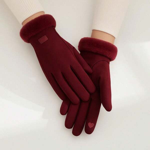 Luva Feminina Touch Térmica Forrada Inverno Frio Intenso Elegante  EleganteElegância    Tecido