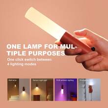 GOOD RGB Motion Sensor Night Light, Rechargeable Atmosphere Lamp, Battery Powered LED Portable Wall Sconce For Party Indoor Decoration - Multicolor - View 5