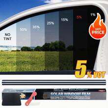 300cm X 50cm Black Window Tint Film Roll - Car & Home Glass Sun Protection, Heat & Glare Reduction For Auto, Truck, RV (118" X 20")