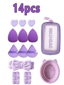 41pcs Professional Makeup Tool Set, Large Capacity Makeup Bag Set, Including: 1 Makeup Bag, 20 Makeup Brushes, 1 Headband, 2 Wristbands, 4 Water Drop Makeup Sponges, 4 Triangle Powder Puffs, 4 Mini Water Drop Makeup Sponges, 4 Mini Finger Makeup Puffs, 1 Cleaning Tool, Suitable For Liquid Makeup, Powder And Concealer, Travel Makeup Brush Set Suitable For Women And Girls. Bags, Makeup Bag, Toiletry Bag, Desk Organiser, Cosmetic Bag, Makeup Bag, Makeup Pouch, Bag, Vanity, Makeup Bags, Small Makeup Bag, Makeup Pouch, Gifts Christmas Gifts, Gift Ideas For Women - Multicolor - View 20