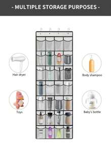 1pc /12//28/35/14/40 Pockets Available Mesh Bag Shoe Storage Rack, Closet Door Hanging Organizer, Large Pockets Hanging Shoe Rack For Closet Mesh Back Of Door Shoe Storage Door Hanger, Over The Door Shoe Organizer Closet Hanging Shoe Holder Hanger, For Space Saving – Breathable Over-The-Door Shoe Organizer For Sneakers, Heels, Slippers & Kids Shoes