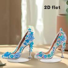 1/2 件奢华钻石画高跟鞋，不对称水晶卧室/客厅家居装饰，适合女性、女友、生日等场合，适合初学者