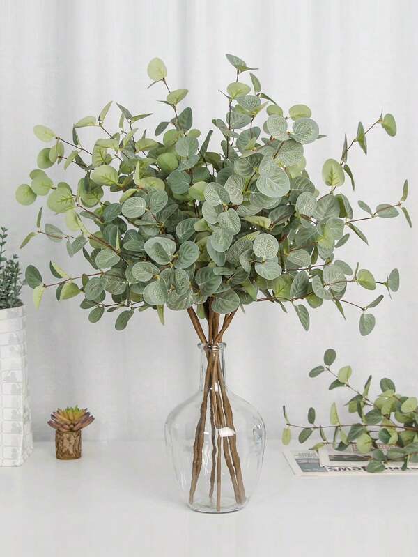 2PCS/4PCS/6PCS Artificial Eucalyptus Leaves Branches And Money Leaves Used For Wedding Vase Bouquet And Flower Arrangement