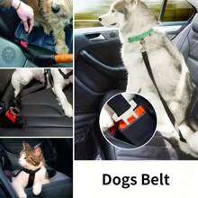 1pc Pet Car Seat Belt, Dog Retractable Safety Leash, Pet Leash, Car Seat Belt Nylon Safety Seat Belts Heavy Duty & Durable Car Harness For Dogs Dog Car Seat ,Dog Seatbelt