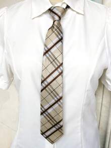 1 件男女通用休闲菱形格子涤纶领带