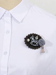 1 stuk elegante handgemaakte stoffen schattige glinsterende accessoire schoolbadge broche, luxe sieradenspeld, geschikt voor dagelijks gebruik, geweldig als datingcadeau