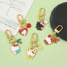 Sanrio Sanrio 1PC/5PCS Hello Kitty Keychains, Cute Cartoon Keychains, Party Gifts, Bag Pendants, Clothing Decoration Pendants For Daily Wear And Gifts