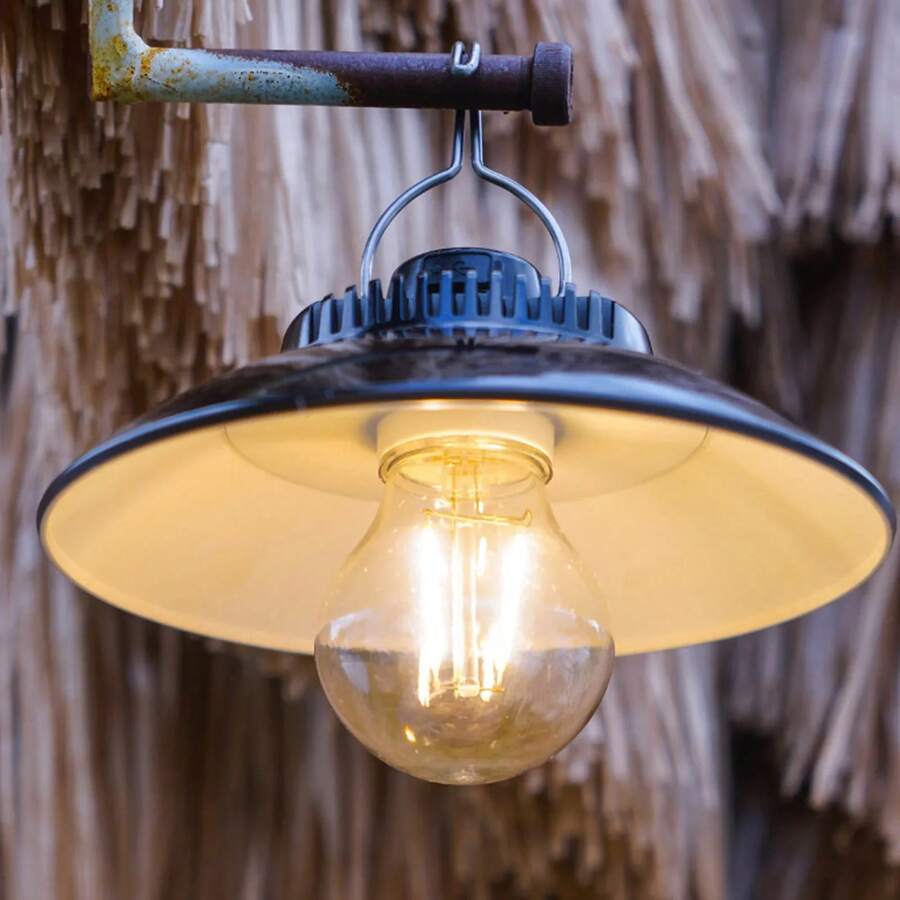 1pc New Vintage Camping Lantern Type-C Rechargeable Outdoor Tent Light Home Emergency Atmosphere Lamp - Black - View 1