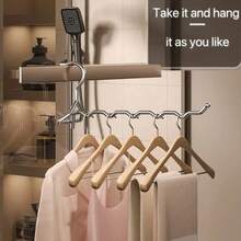 1pc Adjustable Clothes Hanger - Portable & Foldable For Travel, Hotel, And Business Trips - Silver - View 9