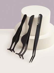 Nhíp nối mi, nhíp nối mi bằng thép không gỉ, kẹp nhíp nối mi, thích hợp để gắp và gắn mi giả, dụng cụ trang điểm mắt thiết yếu, phù hợp cho sử dụng trong gia đình và thương mại, cũng thích hợp để phân phối thương mại, quà tặng ngày lễ. - màu đen - Xem 6