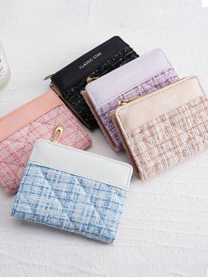 Küçük Şık Kore Tarzı Büyük Kapasiteli Bozuk Para Cüzdanı INS Düz Renk Minimalist Kısa Cüzdan El Çantası Kadınlar ve Öğrenciler İçin Kore Versiyonu Düzenleyici Çanta Para Cüzdanı Mini Cüzdan Küçük Cüzdan Sevimli Cüzdan