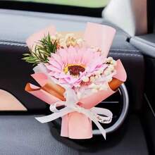 1pc Mini Artificial Flower Bouquet Includes 1pc Artificial Rose, Baby'S Breath And Rose, Wrapped In Paper, With Perfumed Soap Flower. Suitable For Mom, Girlfriend And Friend'S Birthday Or Anniversary Gift, Mother'S Day, Valentine'S Day, Wedding Favor, Home Or Desktop Decoration