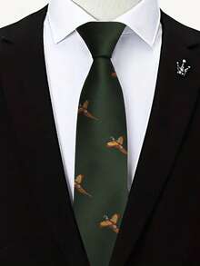 1pc Unisex Animal Pattern Polyester Necktie, Workplace AccessoryMen Necktie - Multicolor - View 10